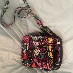 Vera Bradley Floral Crossbody Bag - Black and Multicolor Disney Minnie Mouse